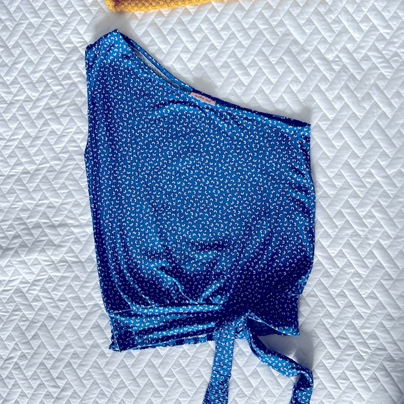 Willow & Root One Shoulder Ribbed Floral Tank Top Medium - Picture 4 of 8